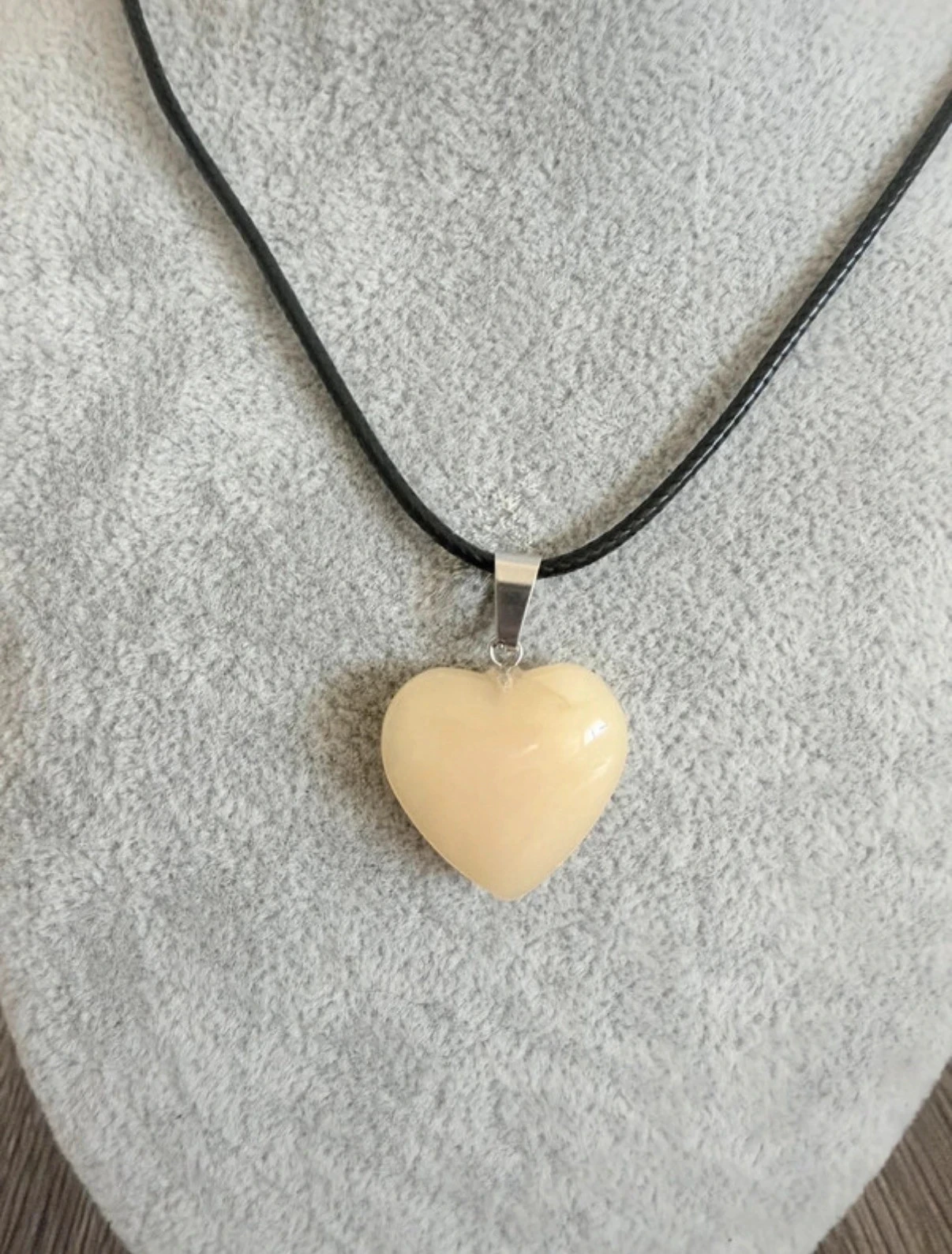Solar Yellow Heart Pendant Necklace & Black Cord – photo 3